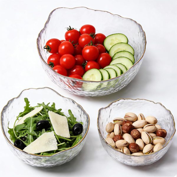 Glass Salad Bowl Set